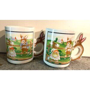 3 Adorable Bunny Handled Mugs #1826